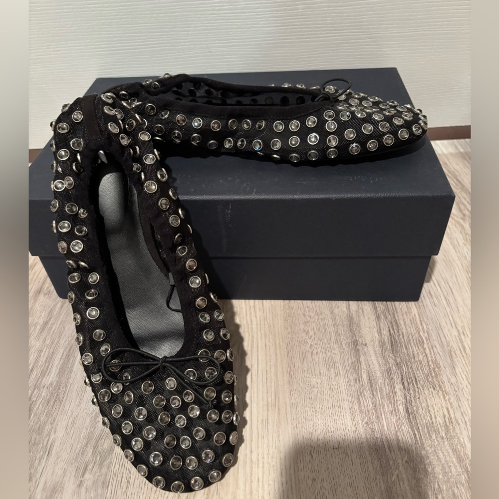 Mango Black Studded Flats